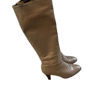 COPY - Vintage 1970s Knee High Boots // Khaki Leather Fashion Boots by Cobbies …